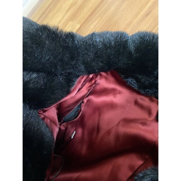 Vintage Coat Ilda-Marie Frocks Faux Fur Belted Chocolate Brown Medium Mid Length - Picture 7 of 13